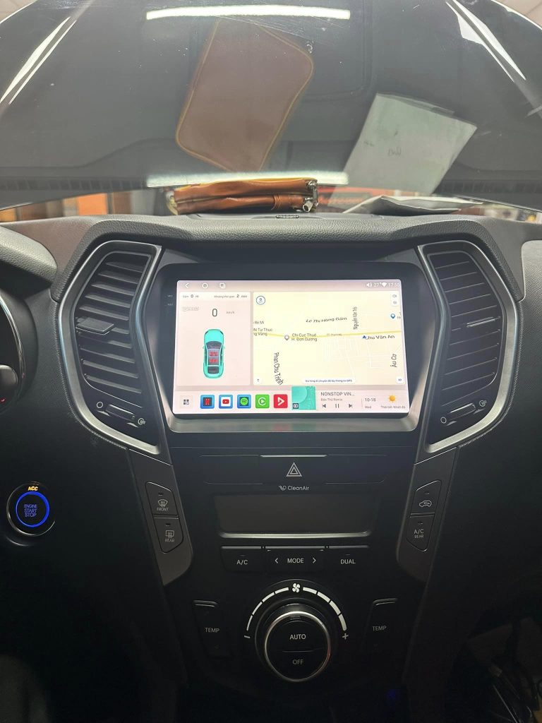 hình ảnh màn hình BRAVIGO trên Hyundai SantaFe