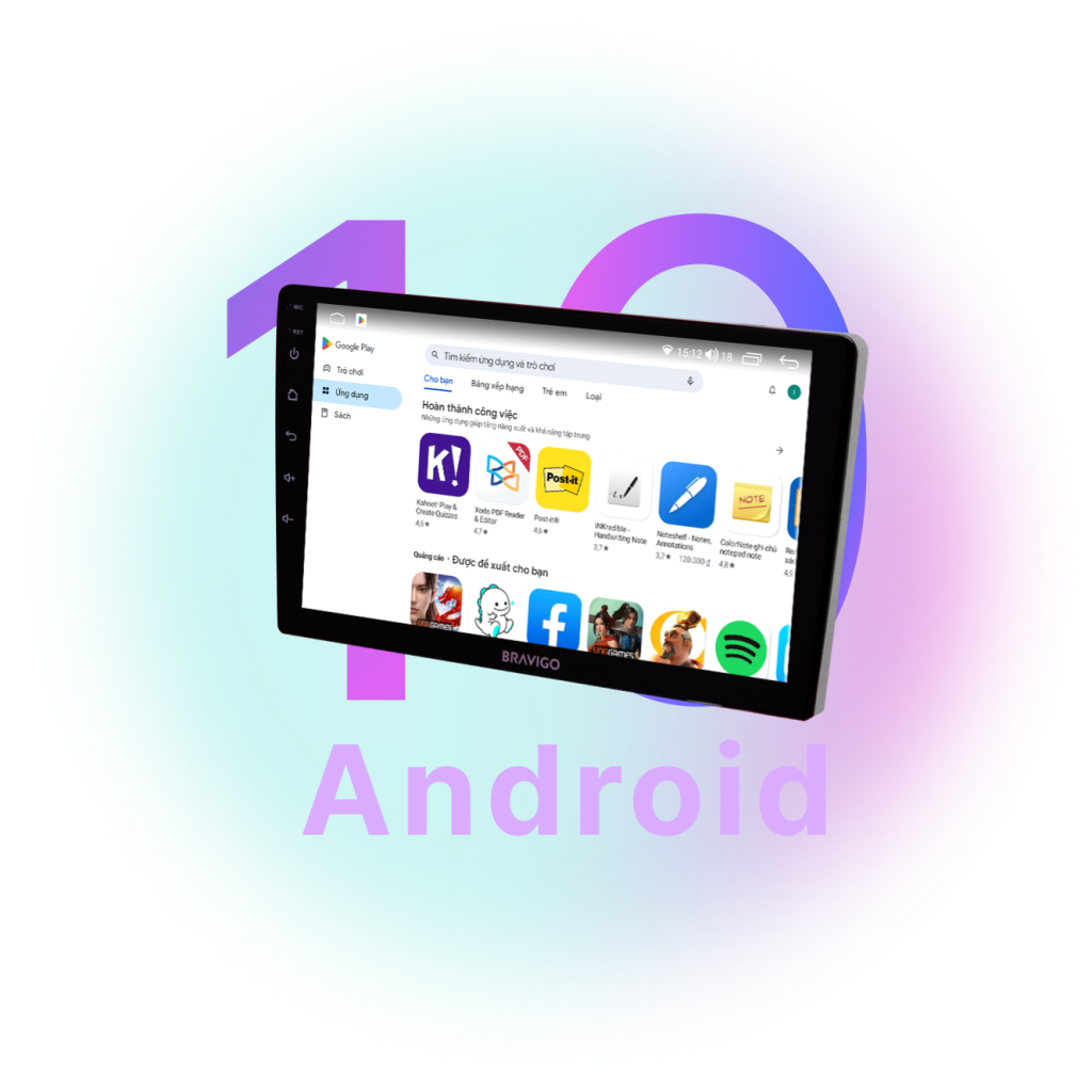 Icon Android 10 với Màn hình