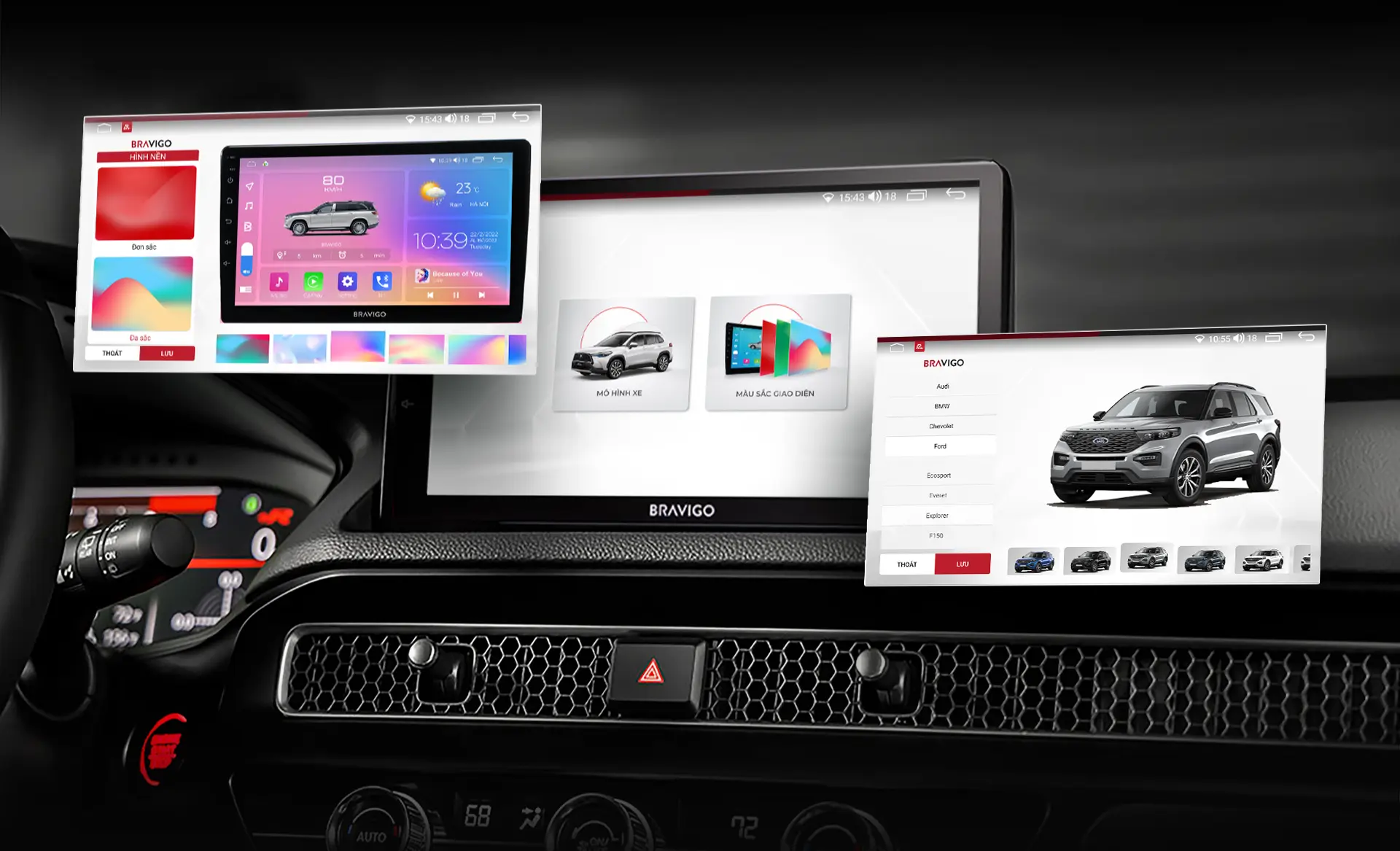 màn hình android thông minh cho ô tô bravigo tmax