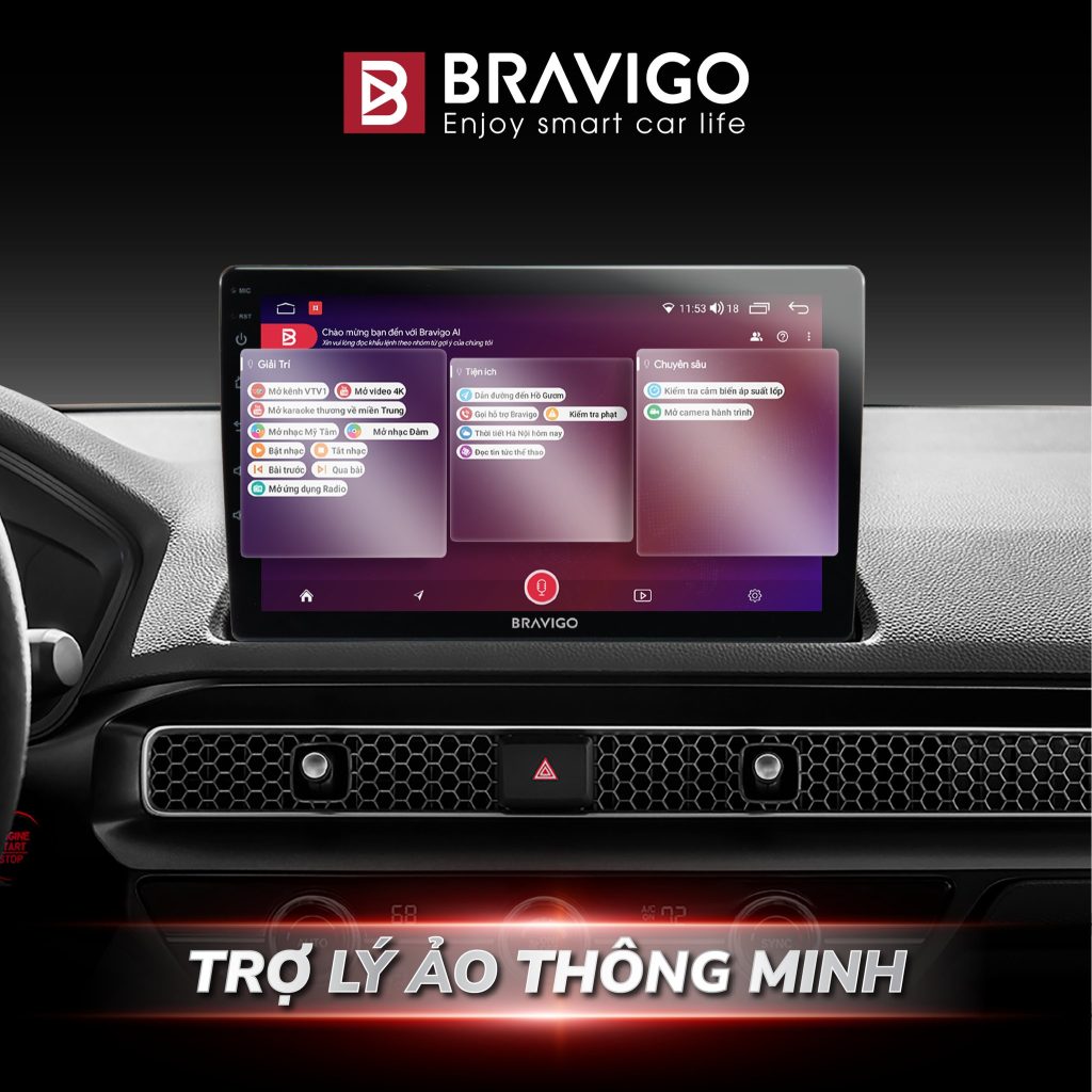 BRAVIGO AI – Ra lệnh bằng giọng nói, tập trung lái xe an toàn
