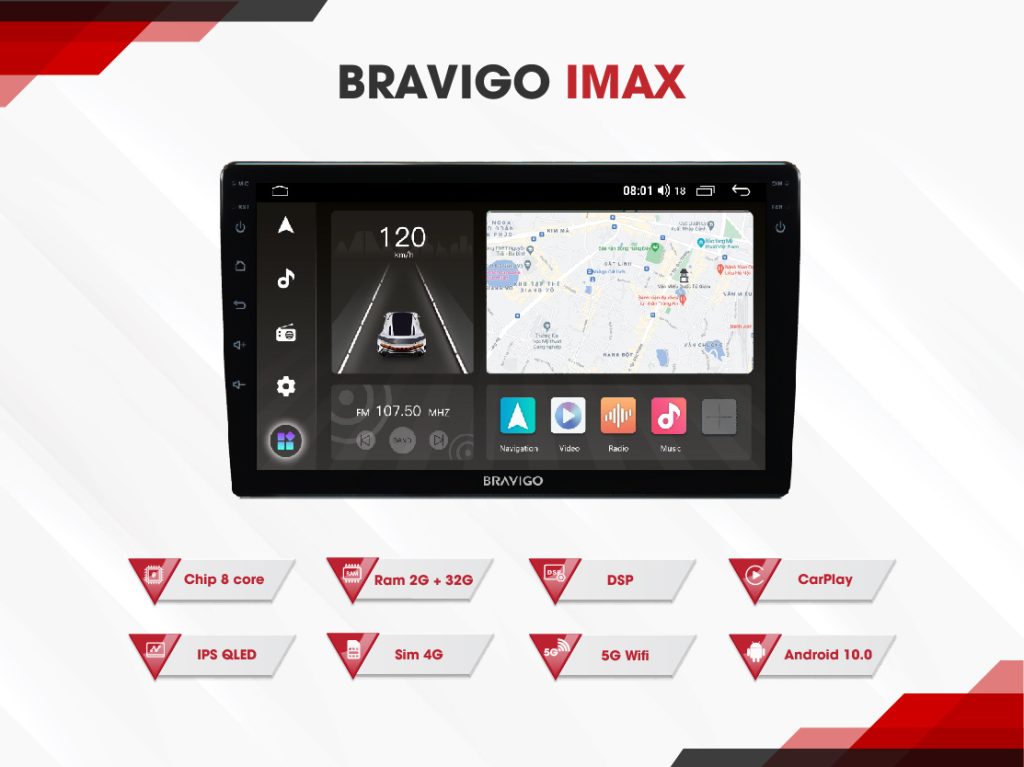 Màn hình android cho ô tô Bravigo