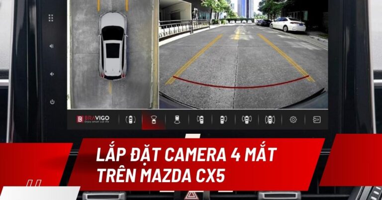 lắp đặt camera 4 mắt trên xe mazda