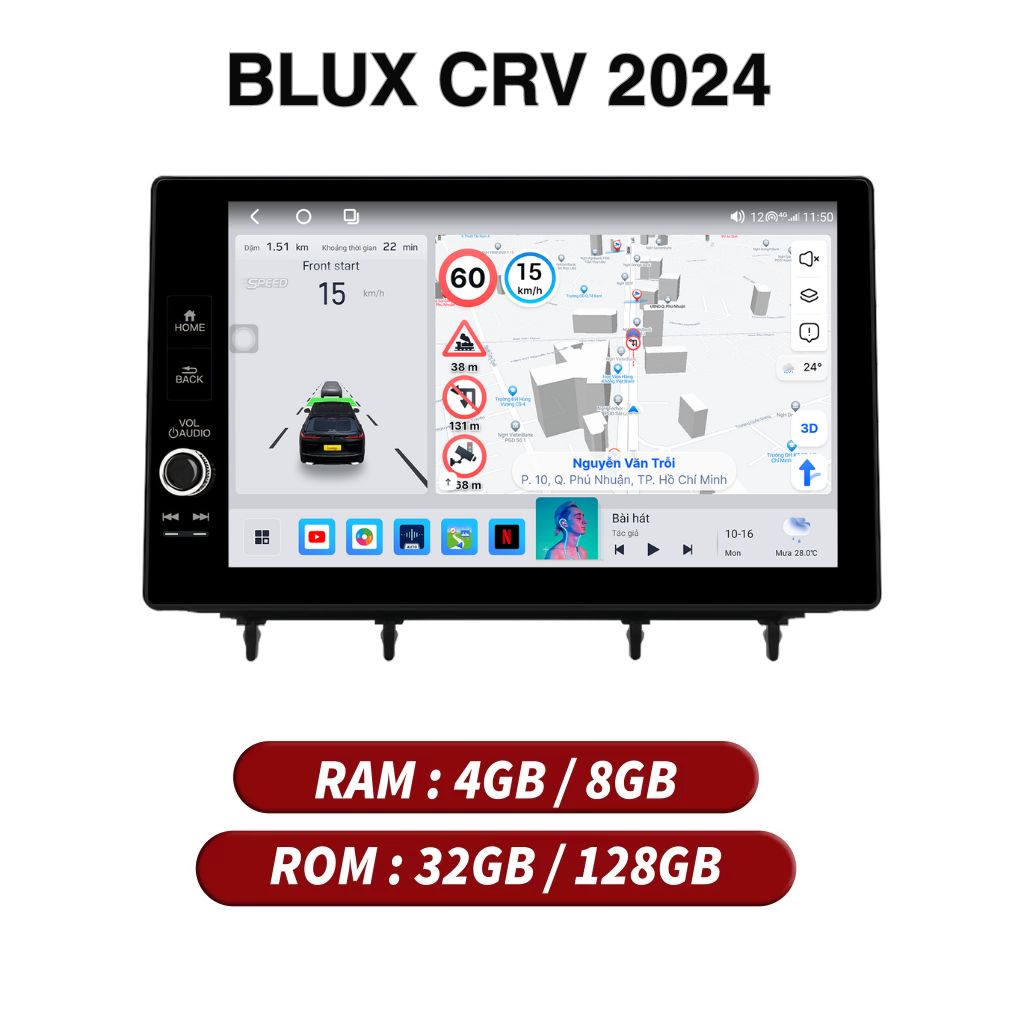 màn hình android blux crv 2024