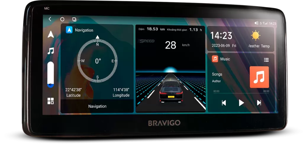 màn hình android ô tô đáng mua Bravigo Blux Mazda