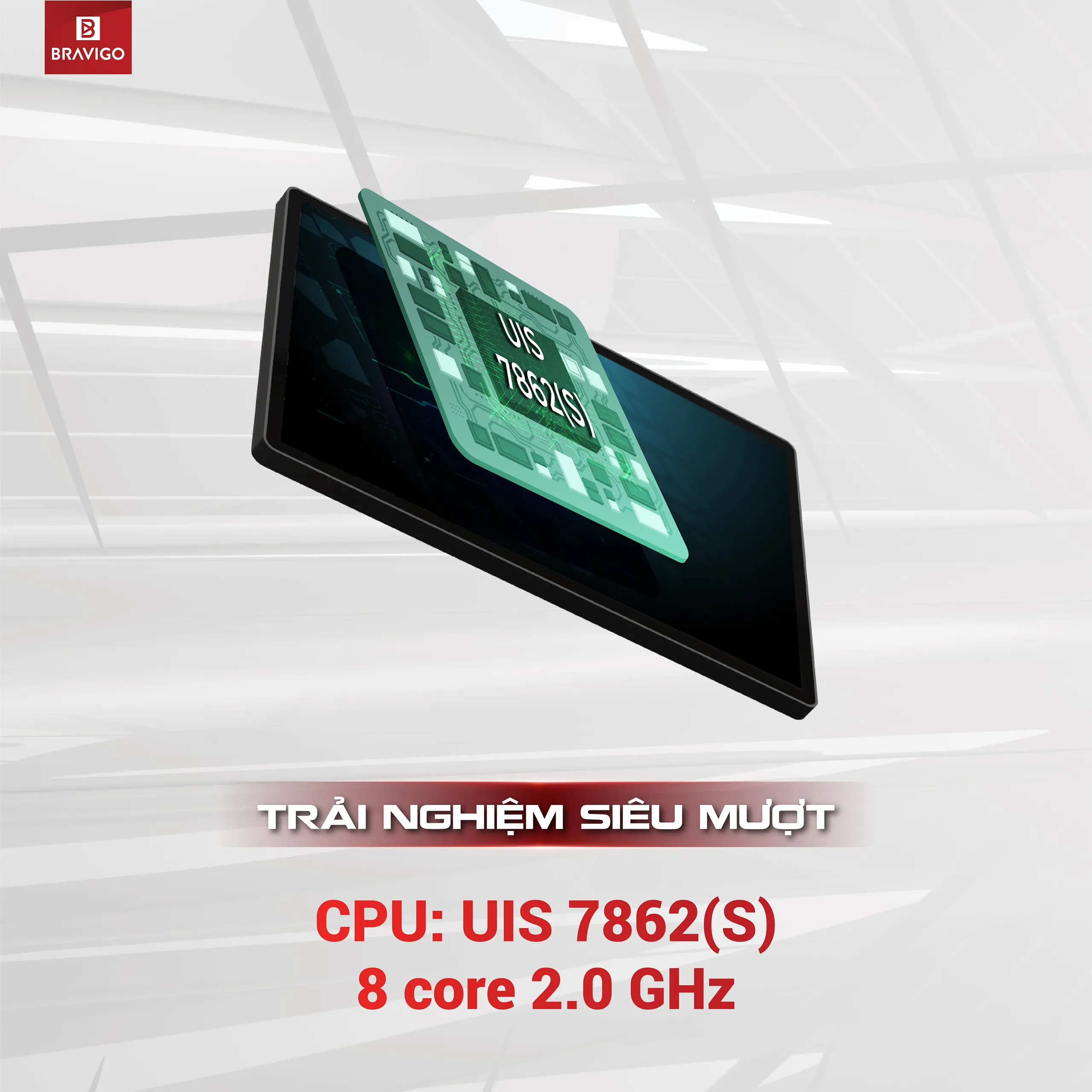 Chip CPU UIS 7862s trên màn hình Android Bravigo Blux Max