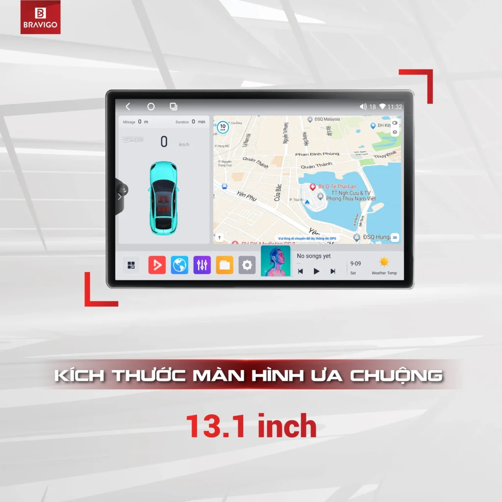 Bravigo Blux Max 13 Kích thước màn hình Android Bravigo Blux Max