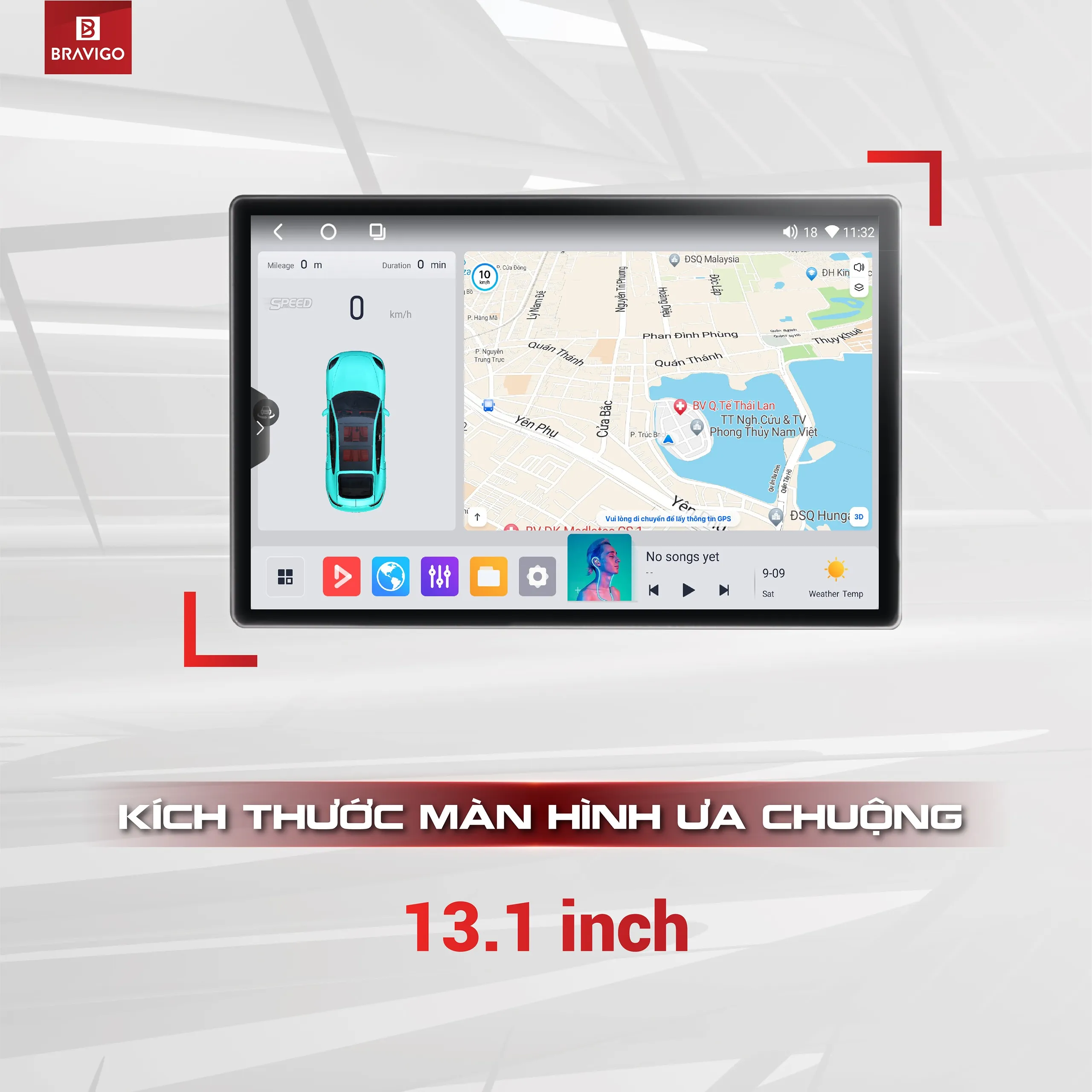 Kích thước màn hình Android Bravigo Blux Max