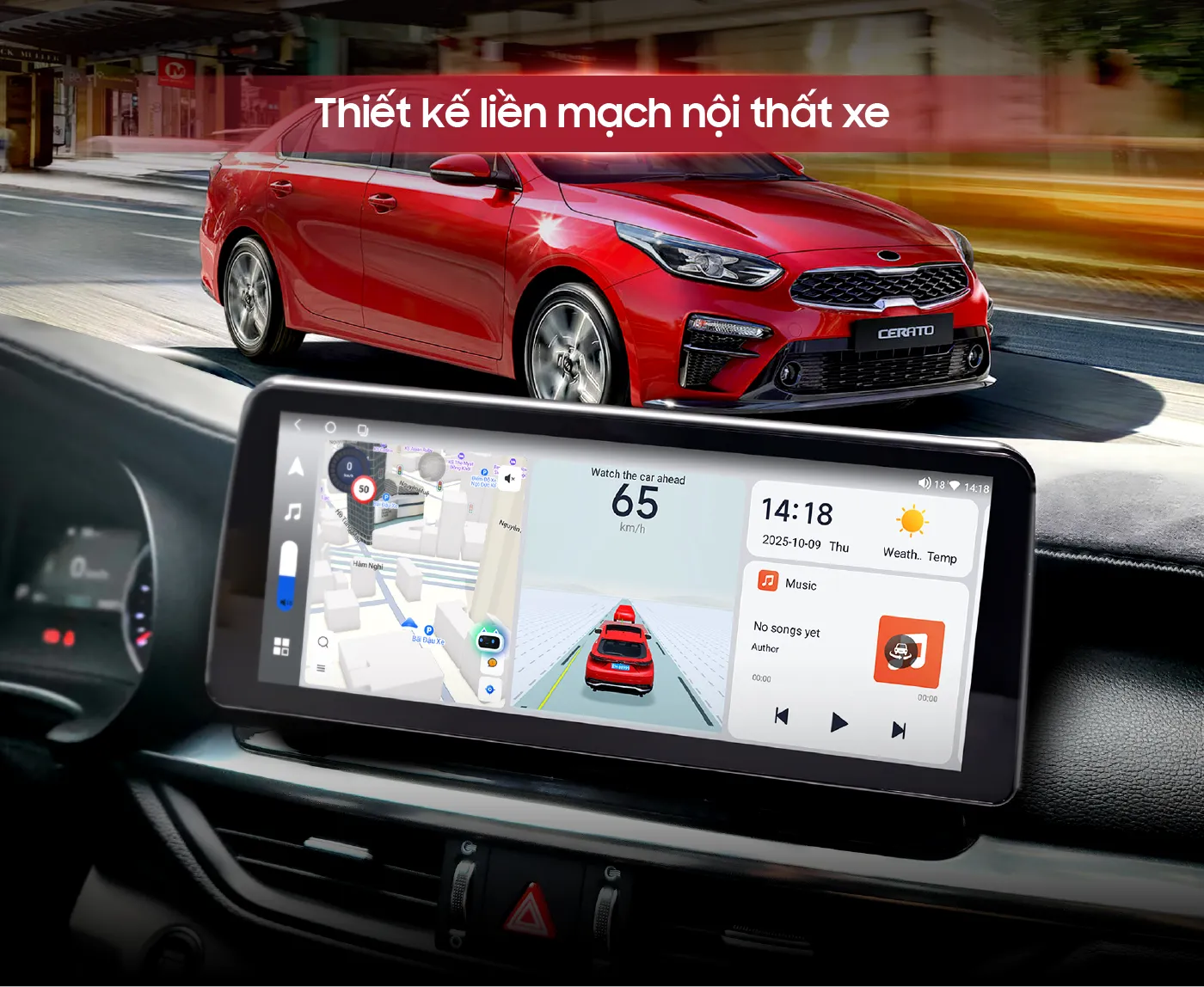 Màn hình Android ô tô Bravigo Pro Tech Cerato thiết kế tương tích hoàn toàn nội thất xe