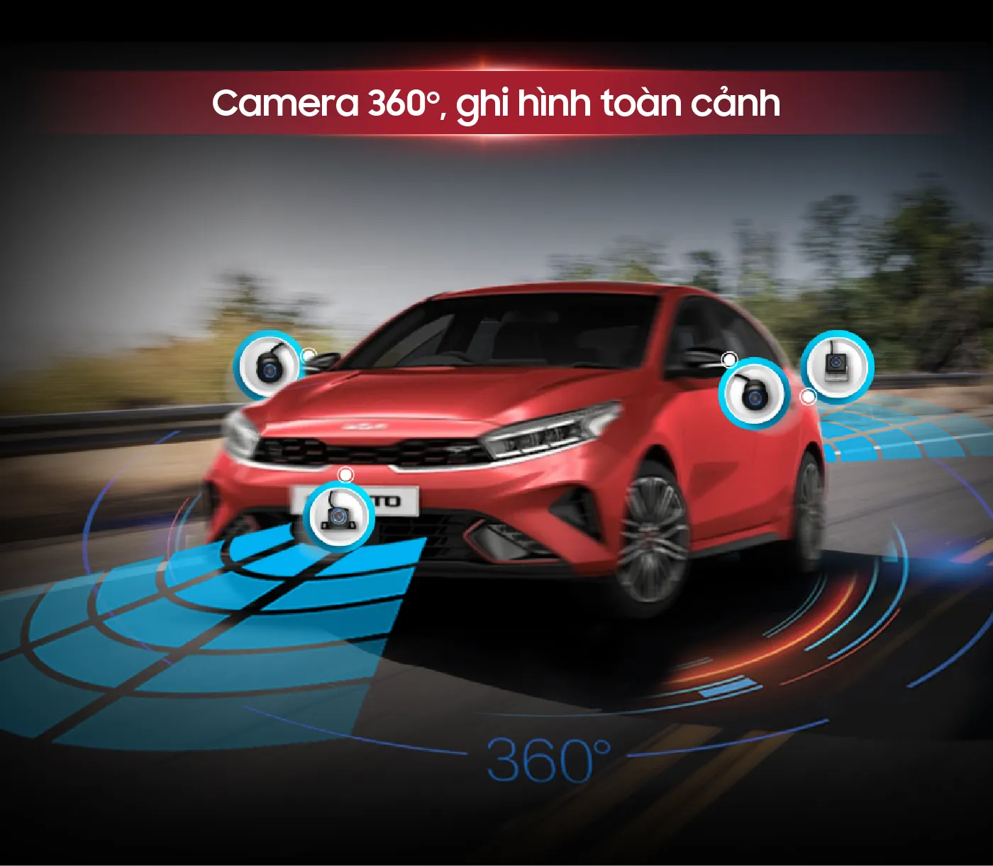 Màn hình Android ô tô Bravigo Pro Tech Cerato camera 360 độ, ghi hình toàn khung cảnh