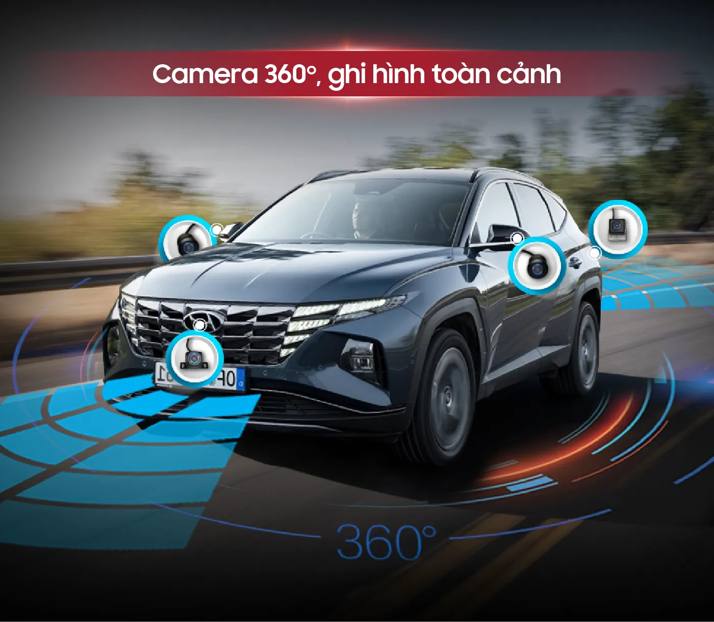 Màn hình Android ô tô Bravigo Pro Tech Tucson hỗ trợ Camera 360 độ, ghi hình toàn khung cảnh