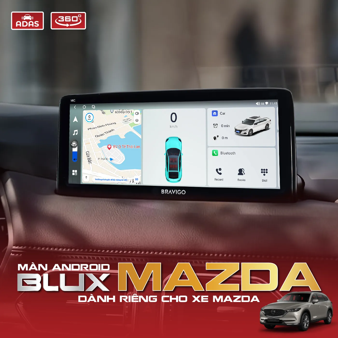 Cách Nghe Nhạc Xem Phim Bản Đồ Trên Xe Mazda CX8 Chi Tiết 3 Blux Mazda