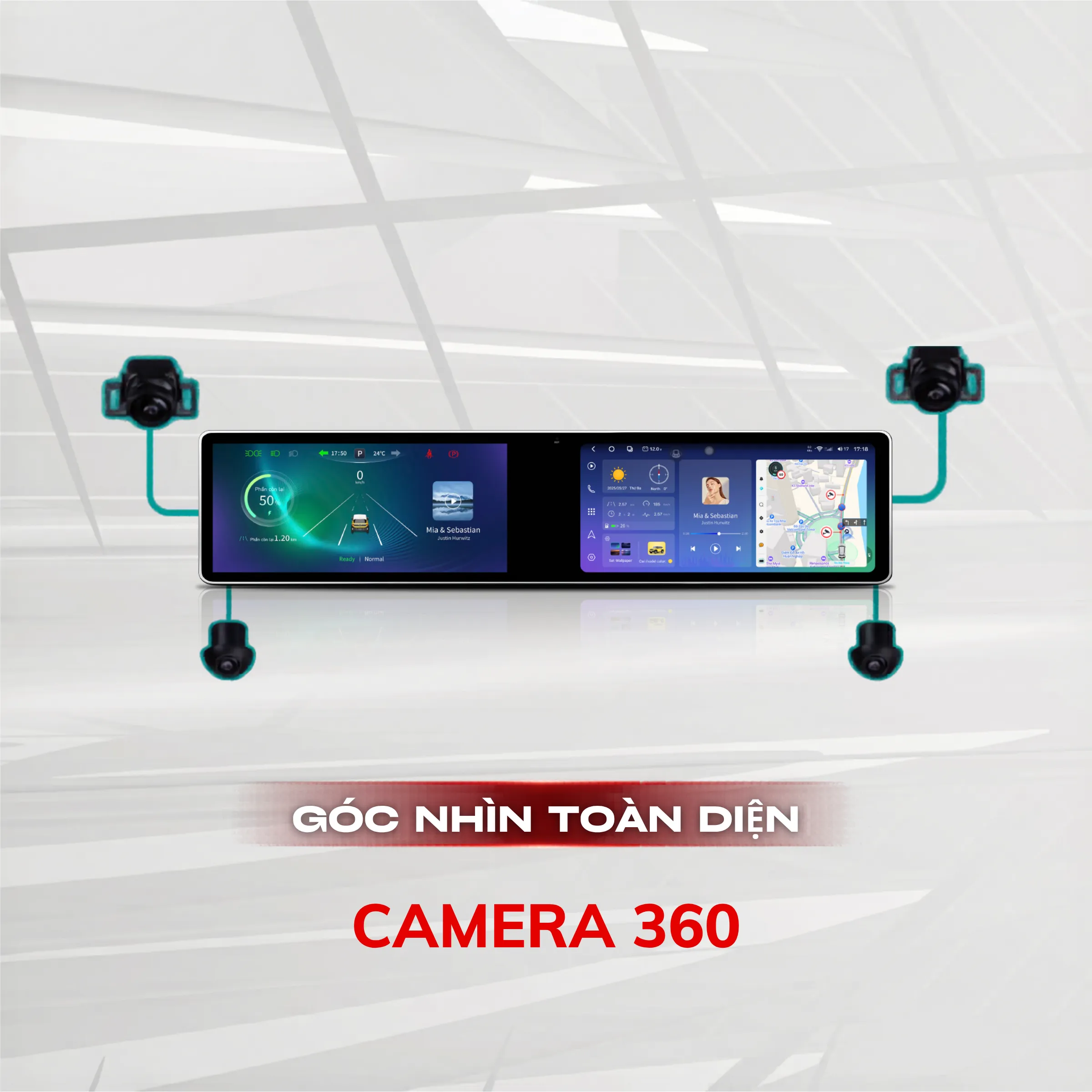 Camera 360 độ trên màn Android ô tô Duo Max VF3