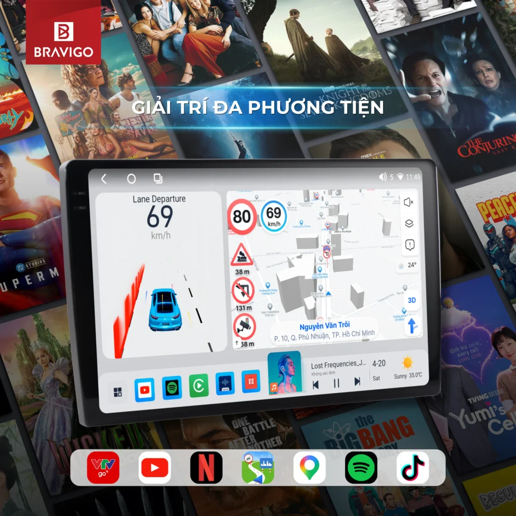 giai tri da phuong tien man hinh android 9 inch