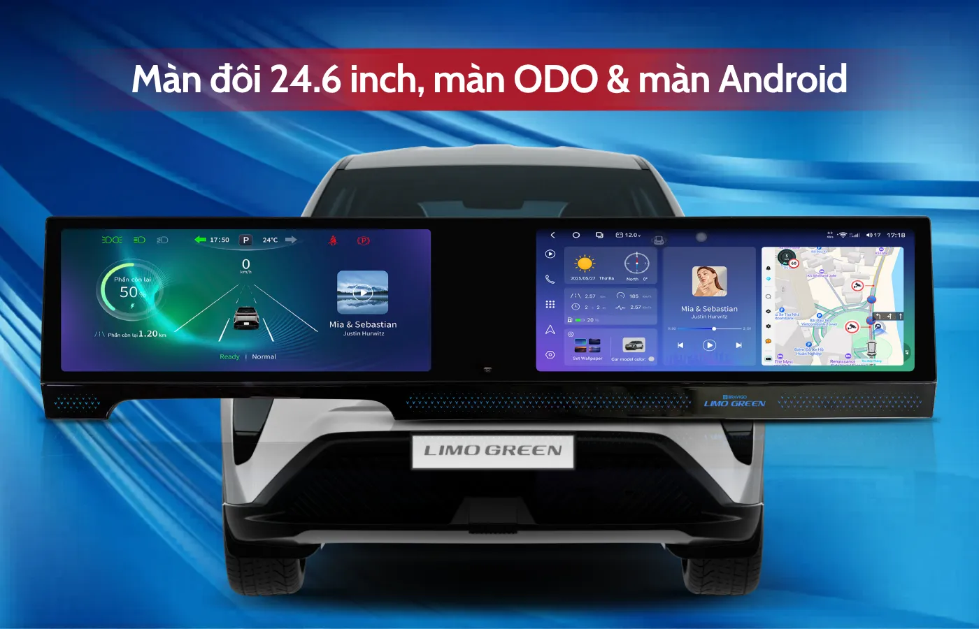 Kích thước màn hình Android Bravigo Duo Max Limo