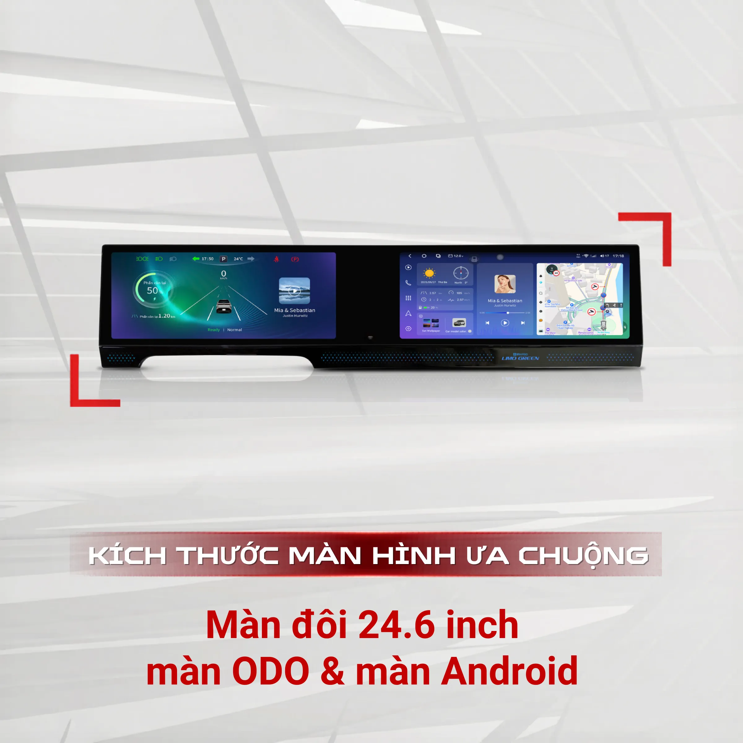 Bravigo Duo Max Limo Green & MPV7 19 Kích thước màn hình Android ô tô Duo Max Limo