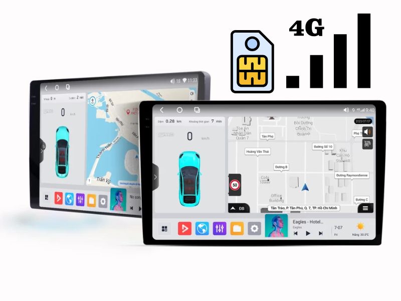Màn hình ô tô Android lắp SIM 4G là gì?