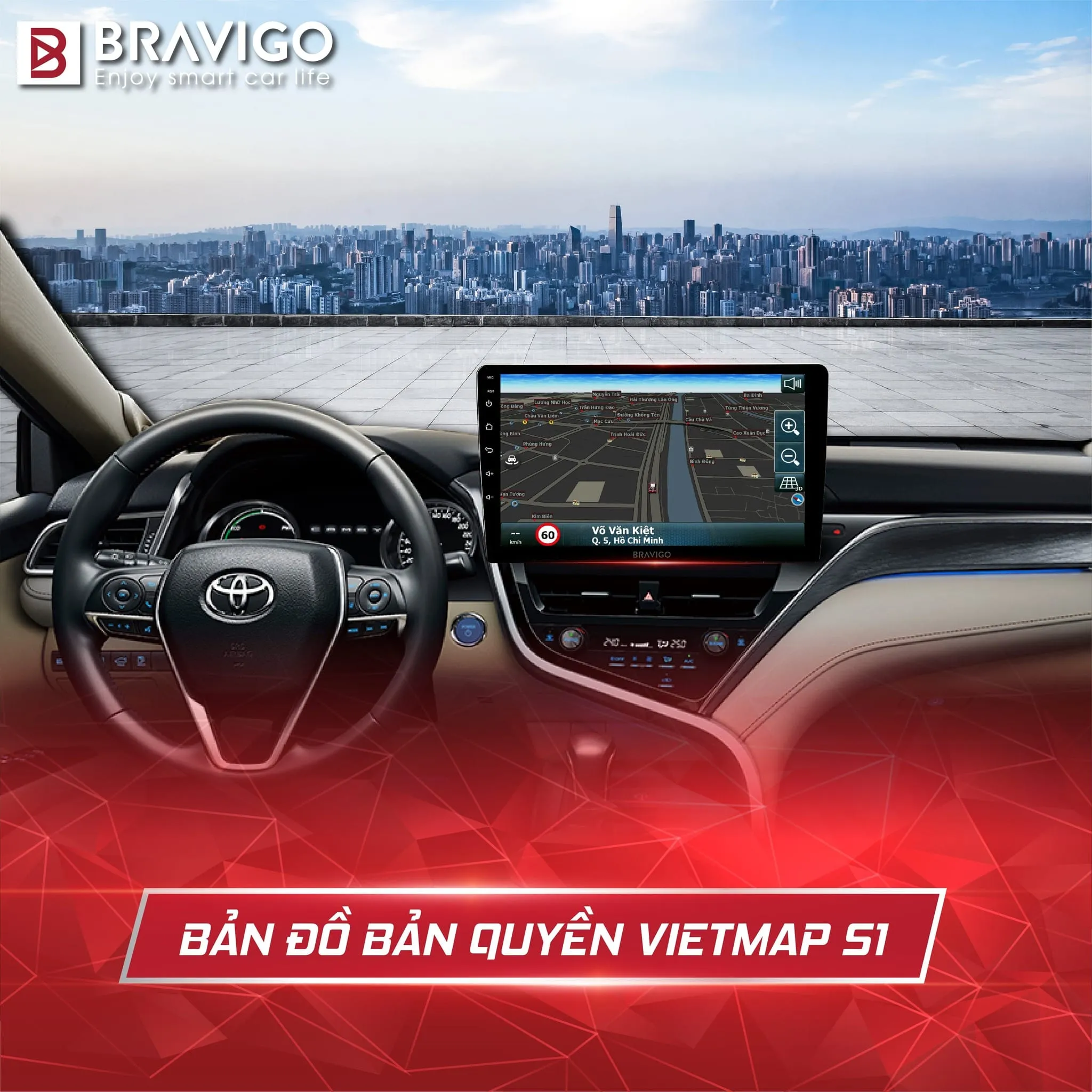 Màn hình Android ô tô tích hợp bản đồ Vietmap S1