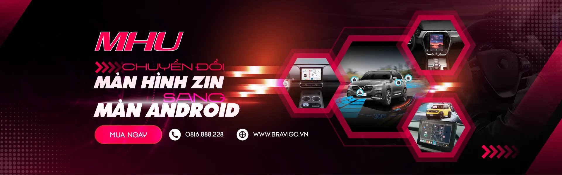 bộ chuyển đổi màn hình zin sang android MHU