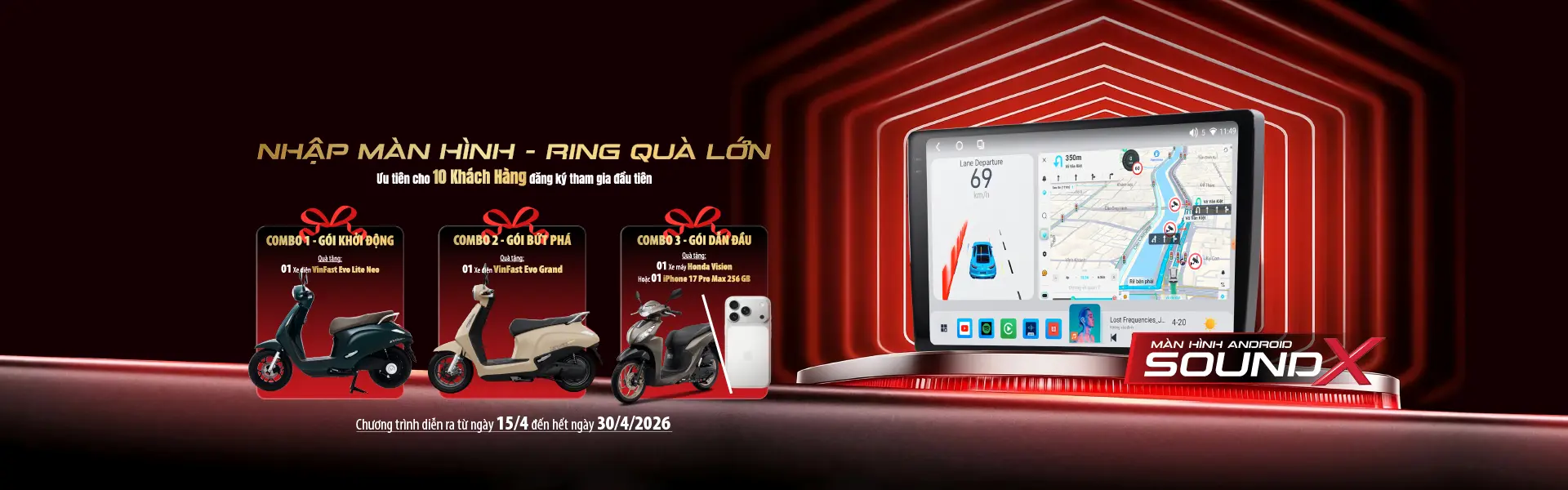 chương trình khuyến mãi màn hình android sound x