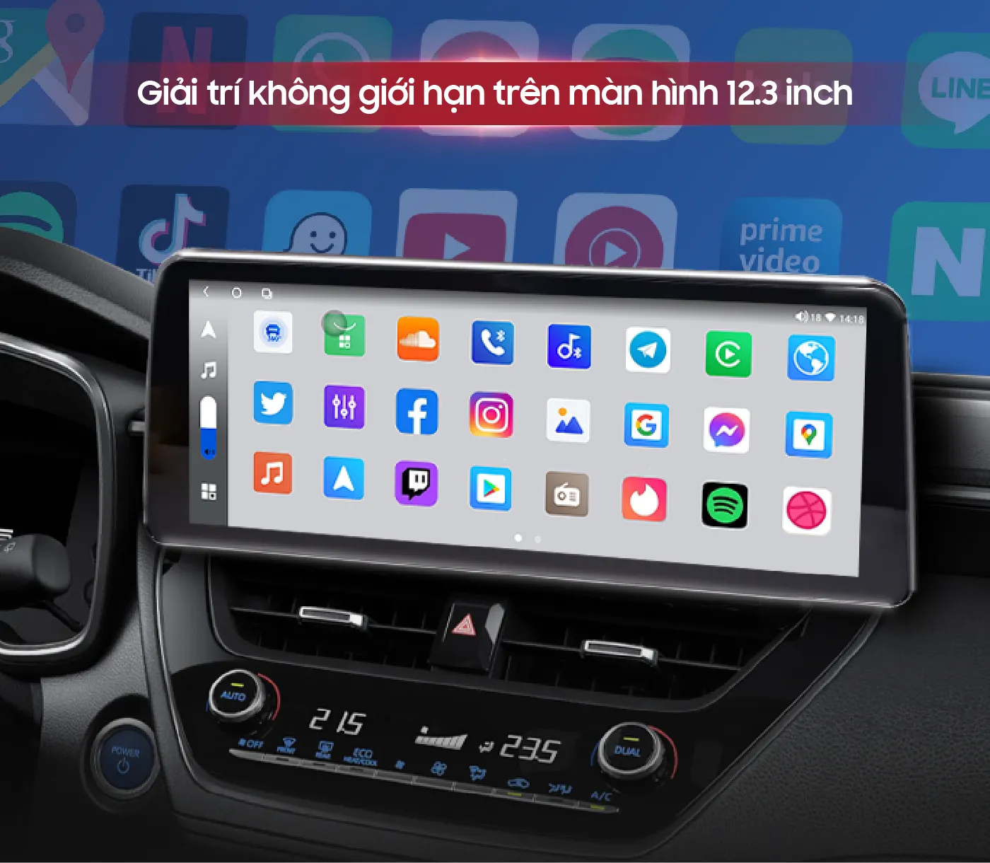 Giải trí không giới hạn trên màn hình Android ô tô Bravigo Pro Tech Cross