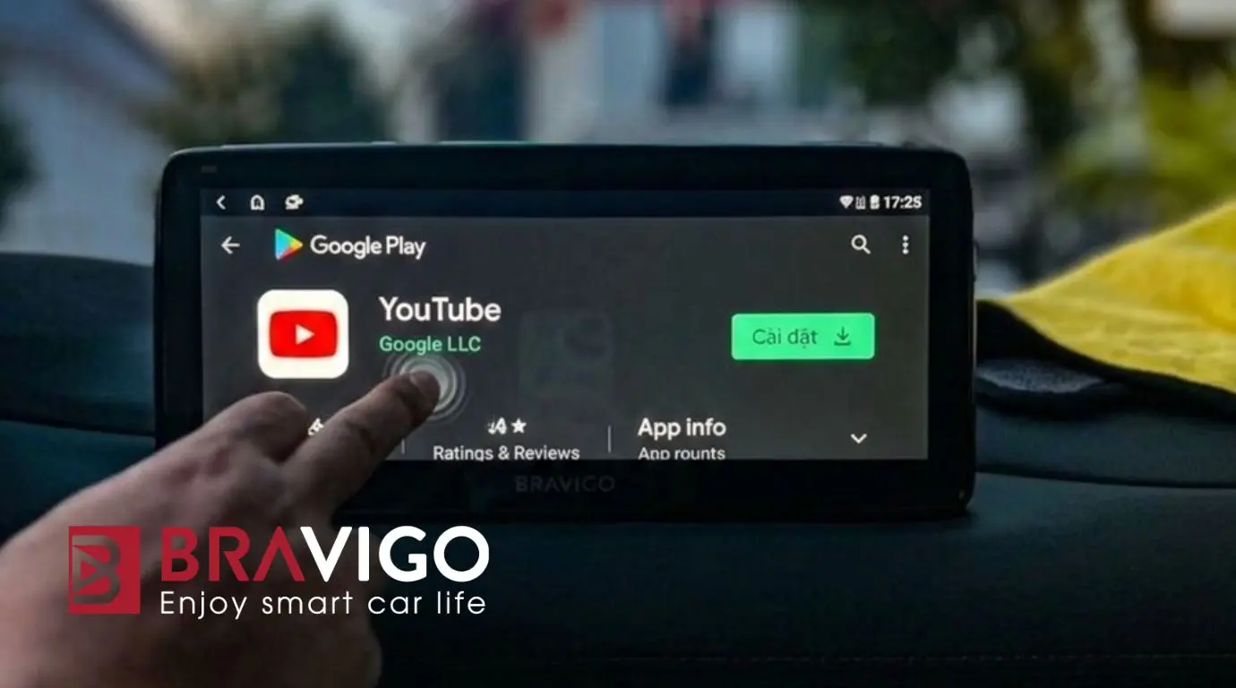 các bước tải youtube trên màn hình android ô tô