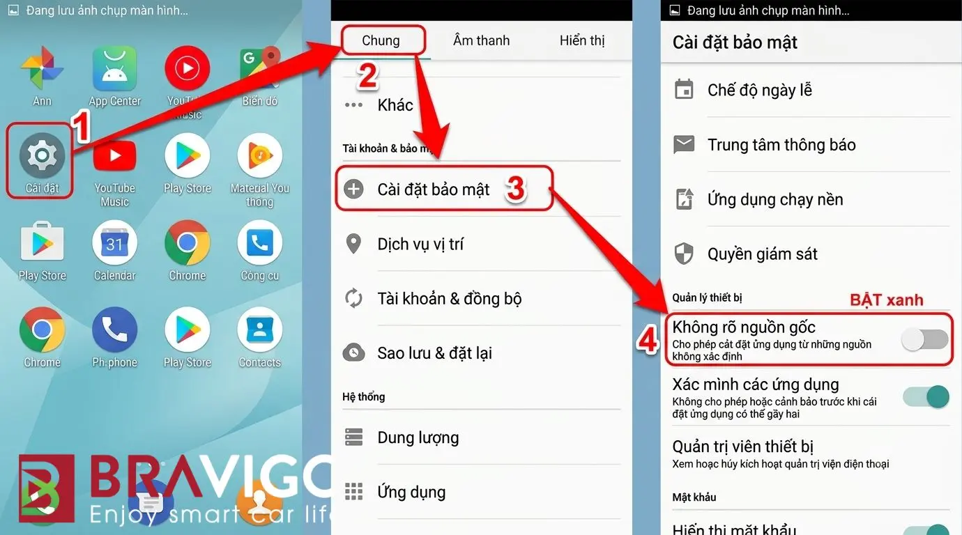 tải ứng dụng apk trên màn hình android ô tô