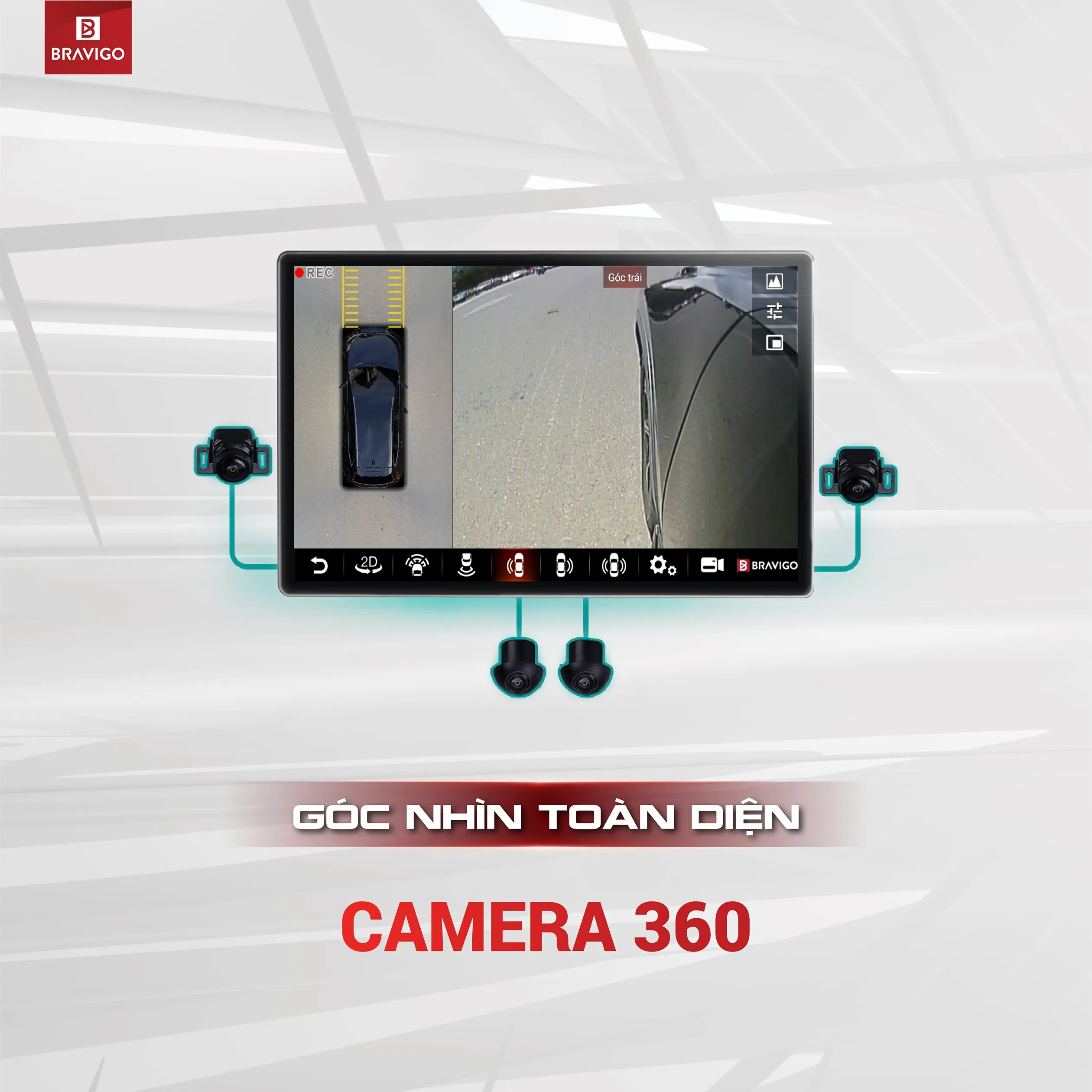 camera 360 trên màn hình android ô tô
