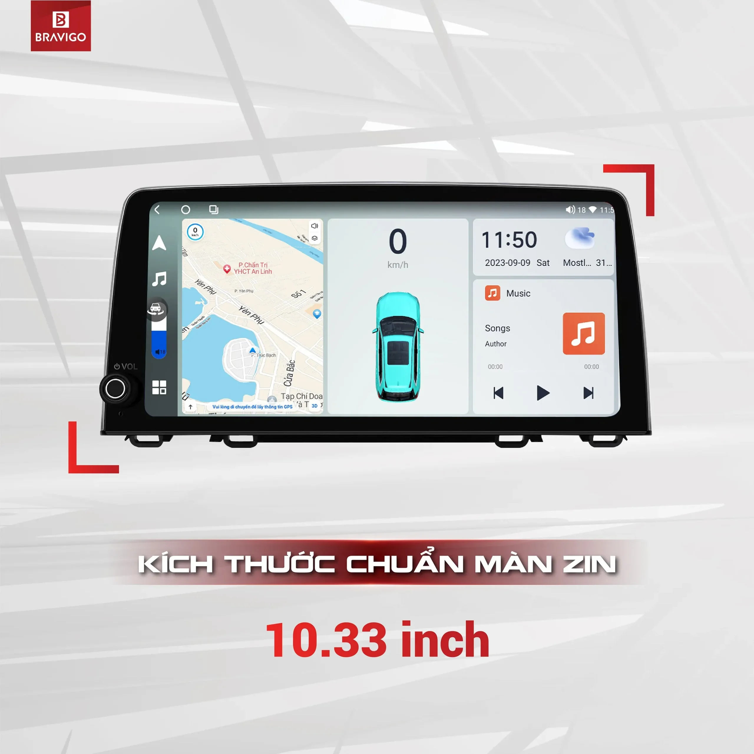 Kích thước màn Android Blux CRV