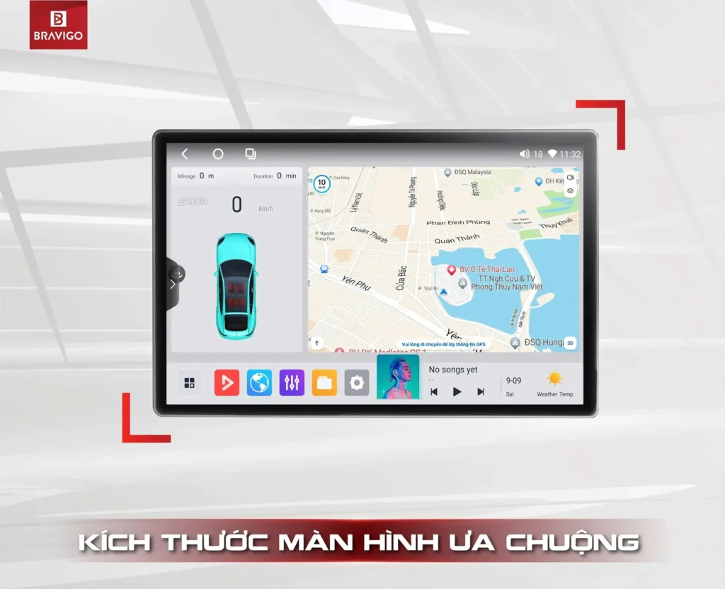 kích thước màn hình android ô tô