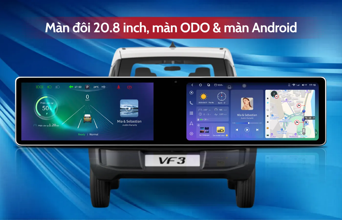 Kích thước màn hình Android Bravigo Duo Max VF3