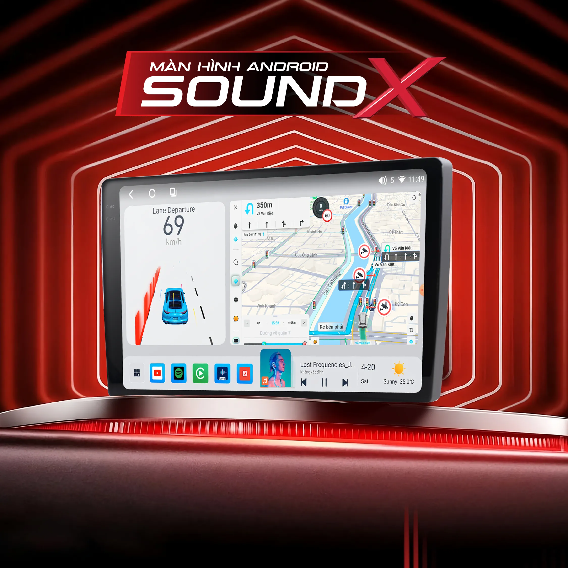 màn hình android ô tô soundx