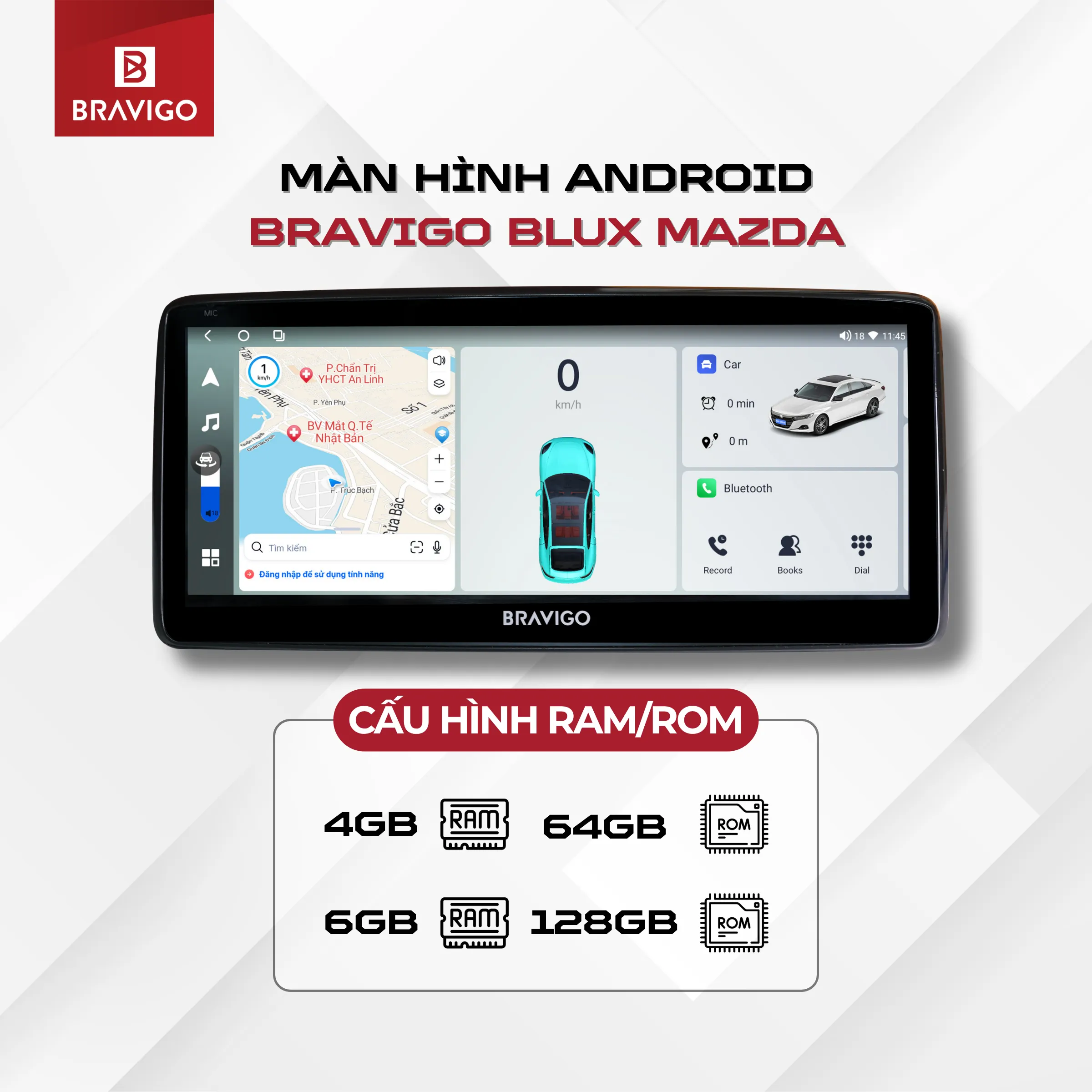 Bravigo Blux Mazda 4 Cấu hình màn hình Android Bravigo Blux Mazda
