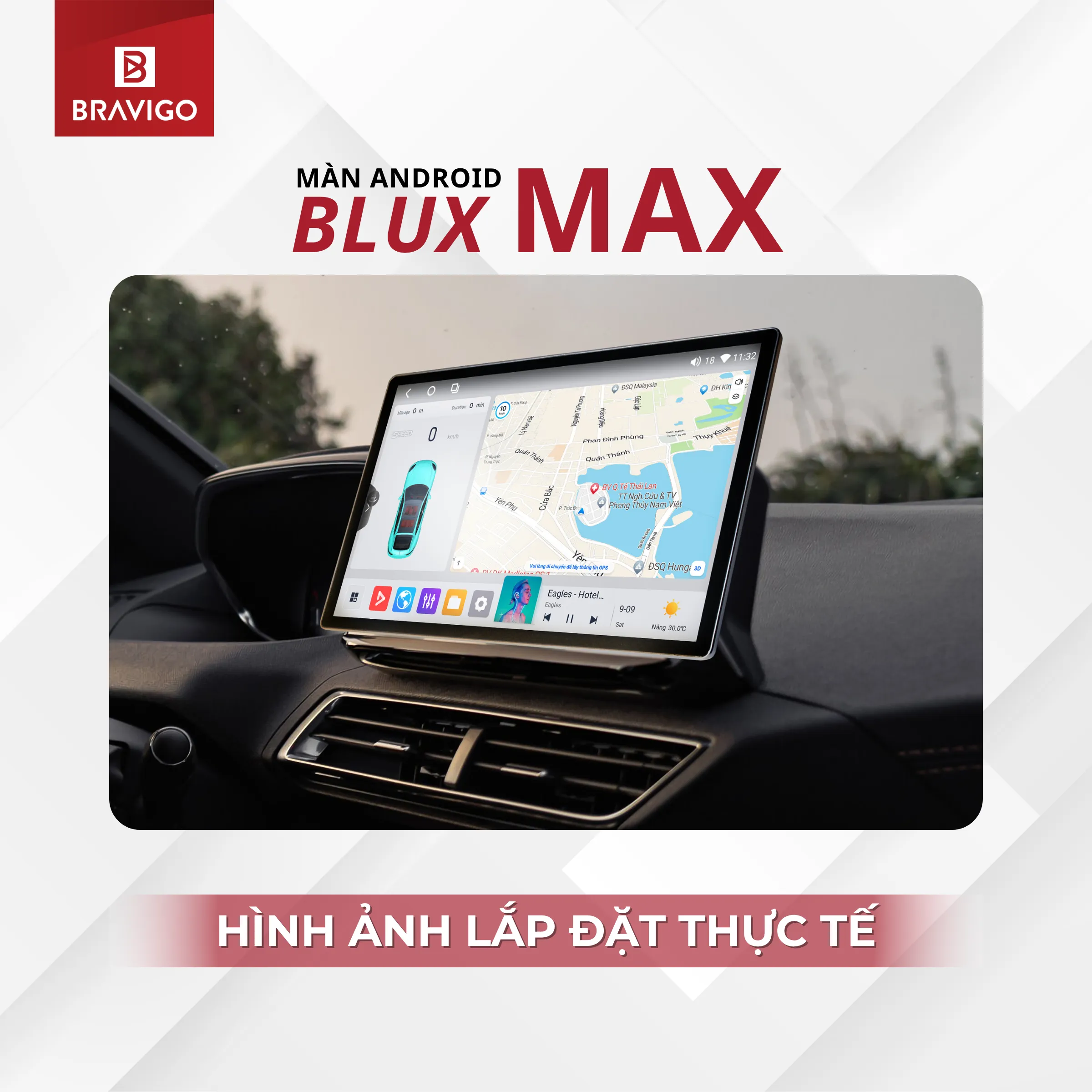Bravigo Blux Max 6 Hình ảnh lắp đặt thực tế màn hình Android Bravigo Blux Max