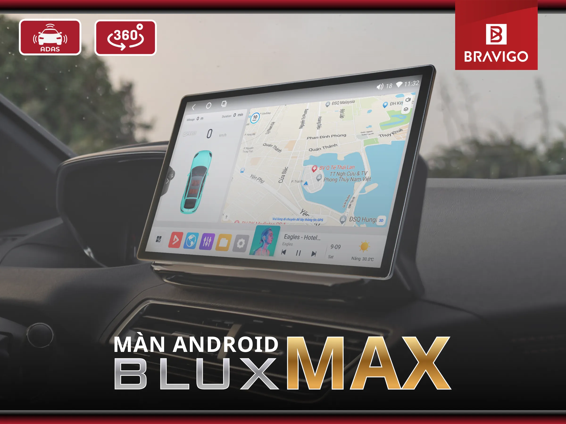 Màn Android Bravigo Blux Max tương thích với nhiều dòng xe