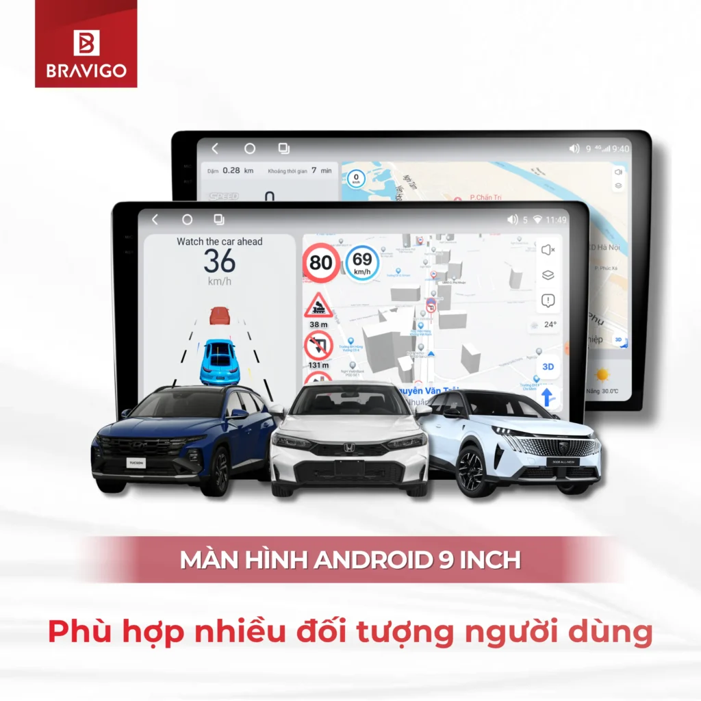 Màn hình Android ô tô 9 inch phù hợp với nhiều đối tượng người dùng