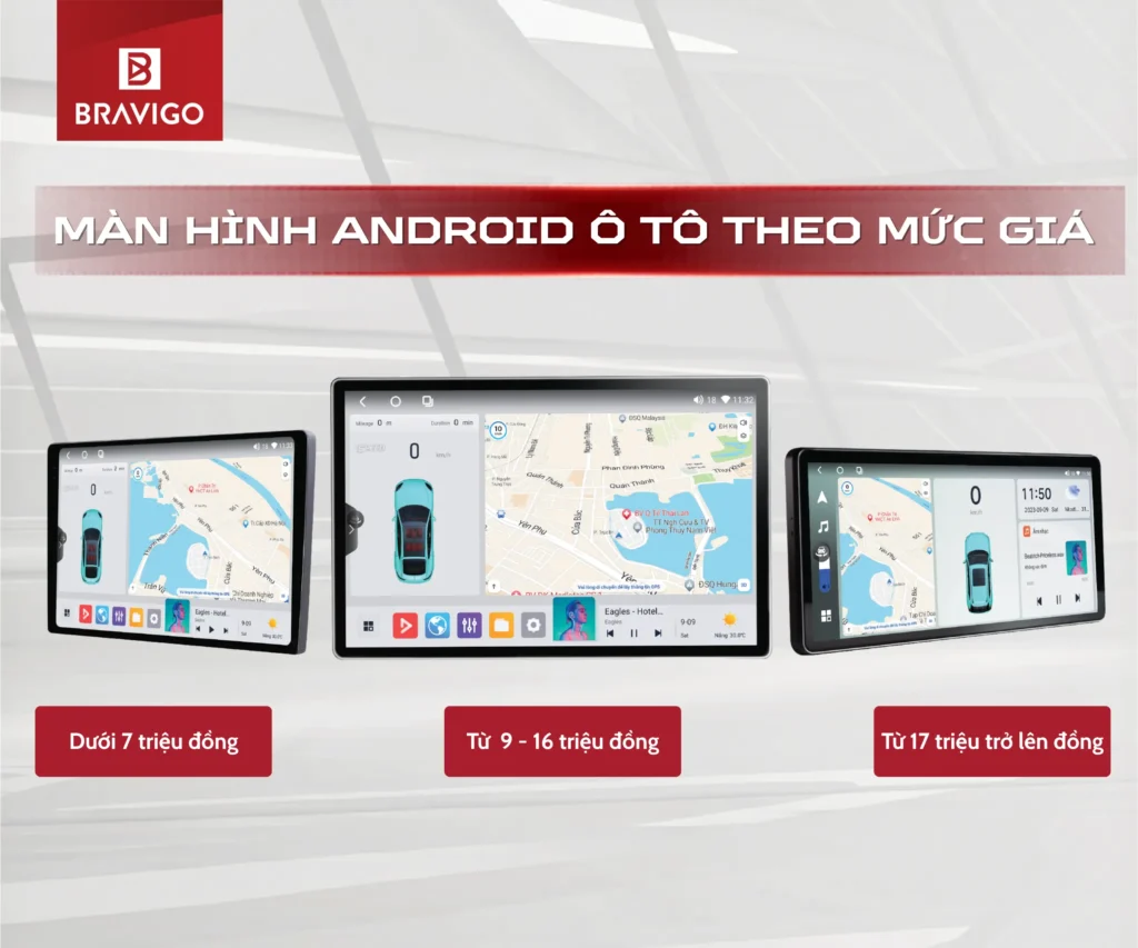 Màn hình Android ô tô theo mức giá
