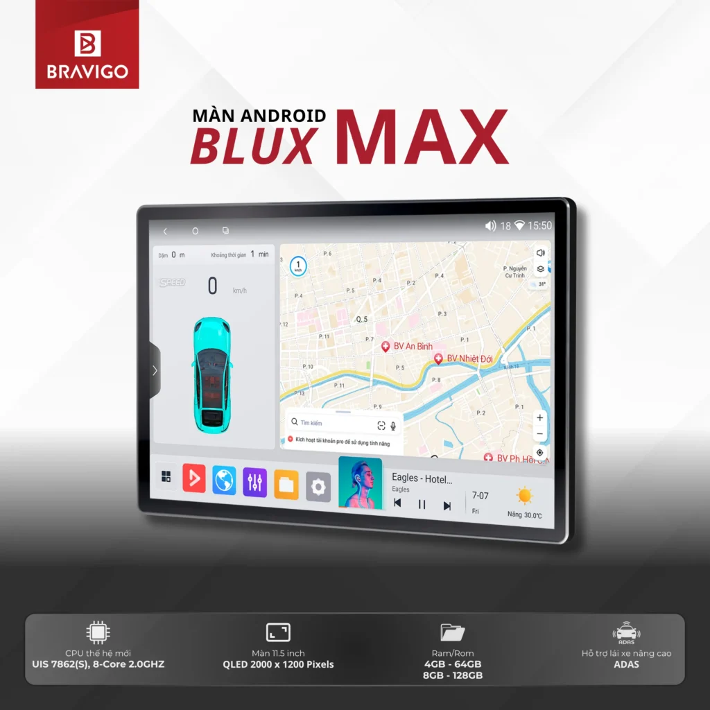 Tổng quan màn Android Bravigo Blux Max