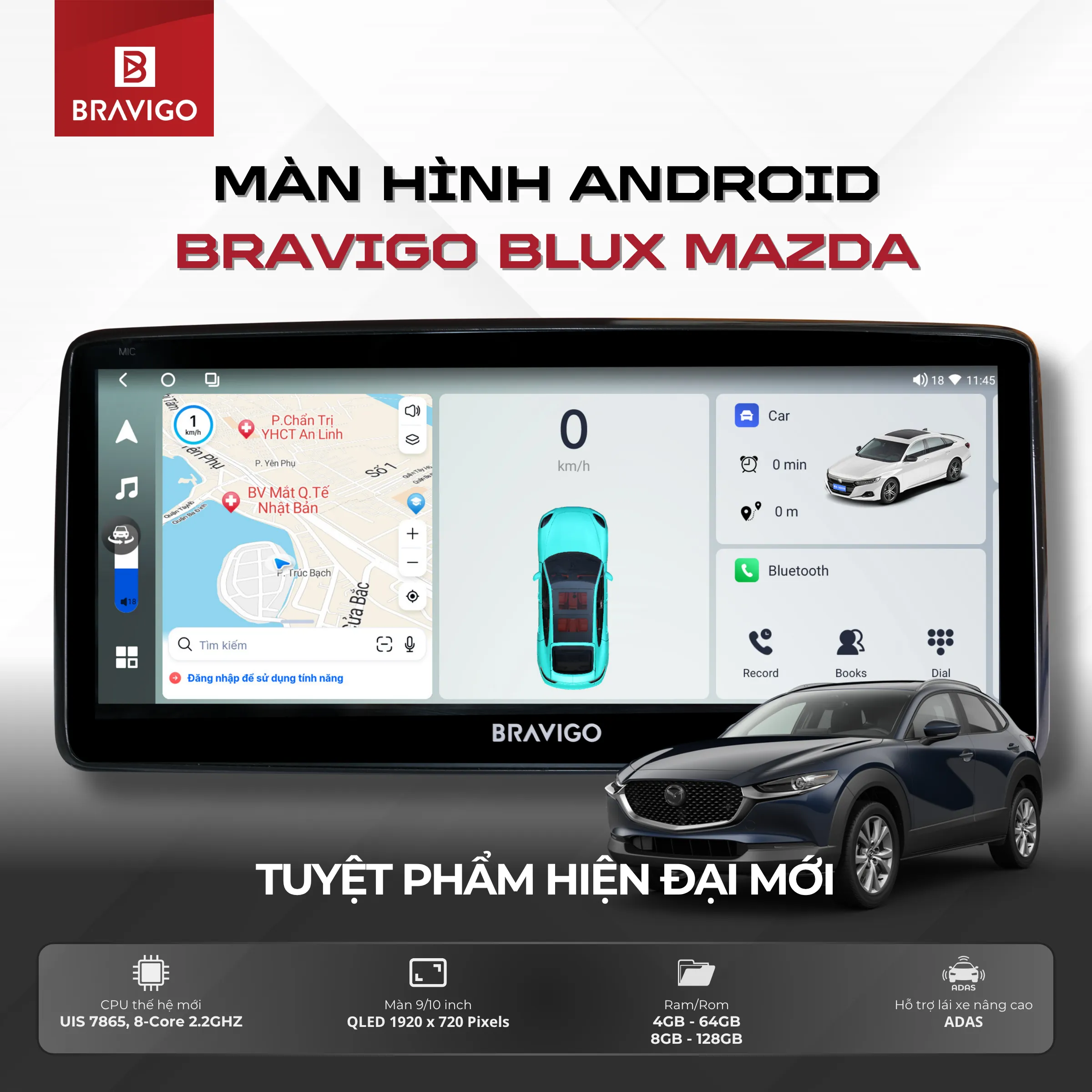 Bravigo Blux Mazda 2 Tổng quan màn hình Android Bravigo Blux Mazda