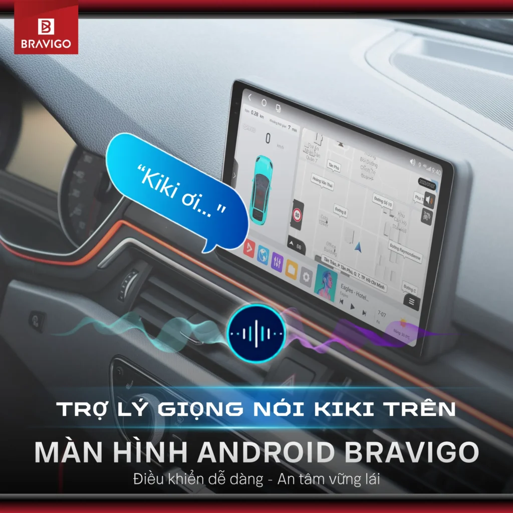 Trợ lý giọng nói trên màn hình Android ô tô Bravigo