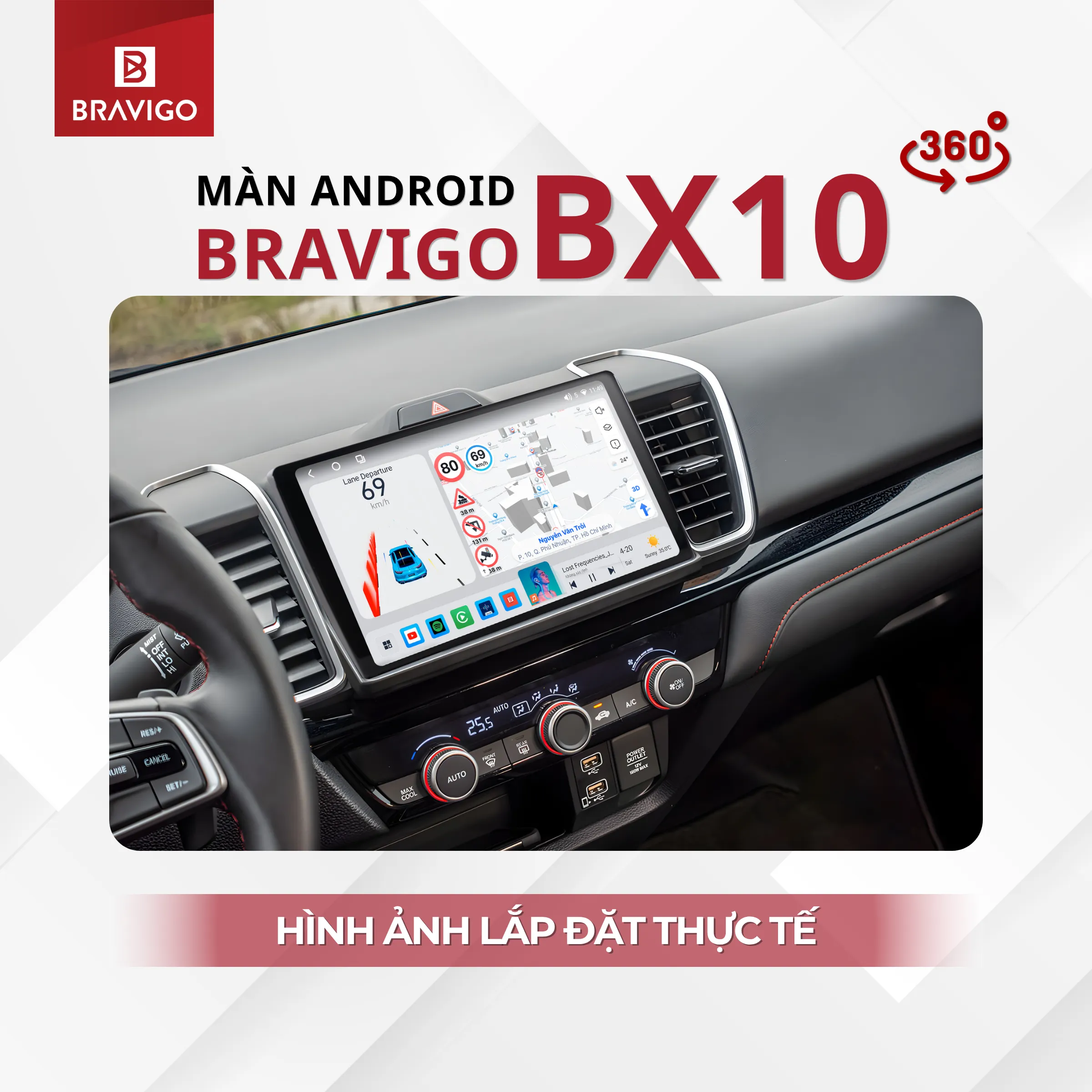Bravigo BX10 8 Hình ảnh lắp đặt màn hình Android Bravigo BX10