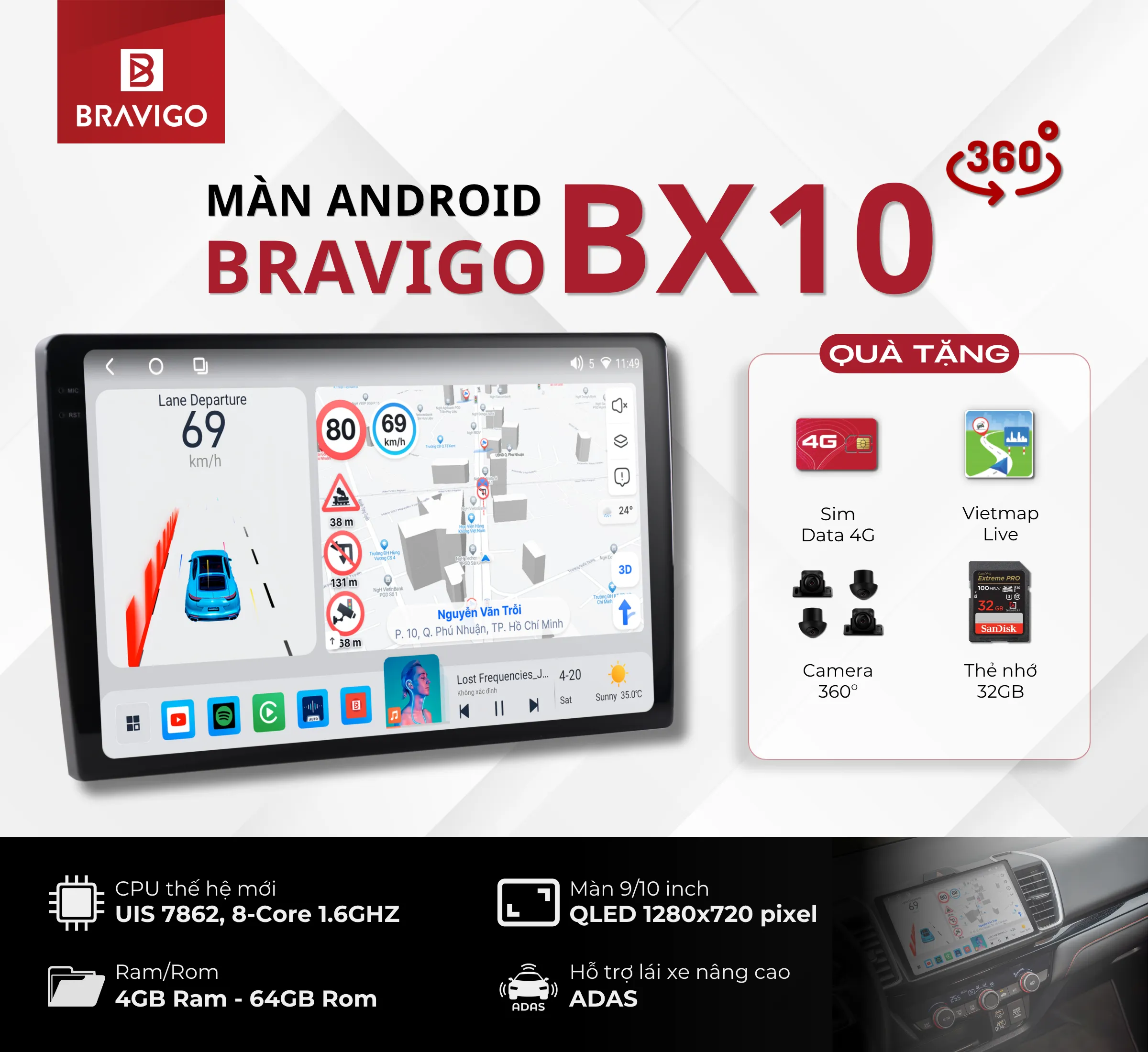 Bravigo BX10 3 Tổng quan màn hình Android Bravigo BX10