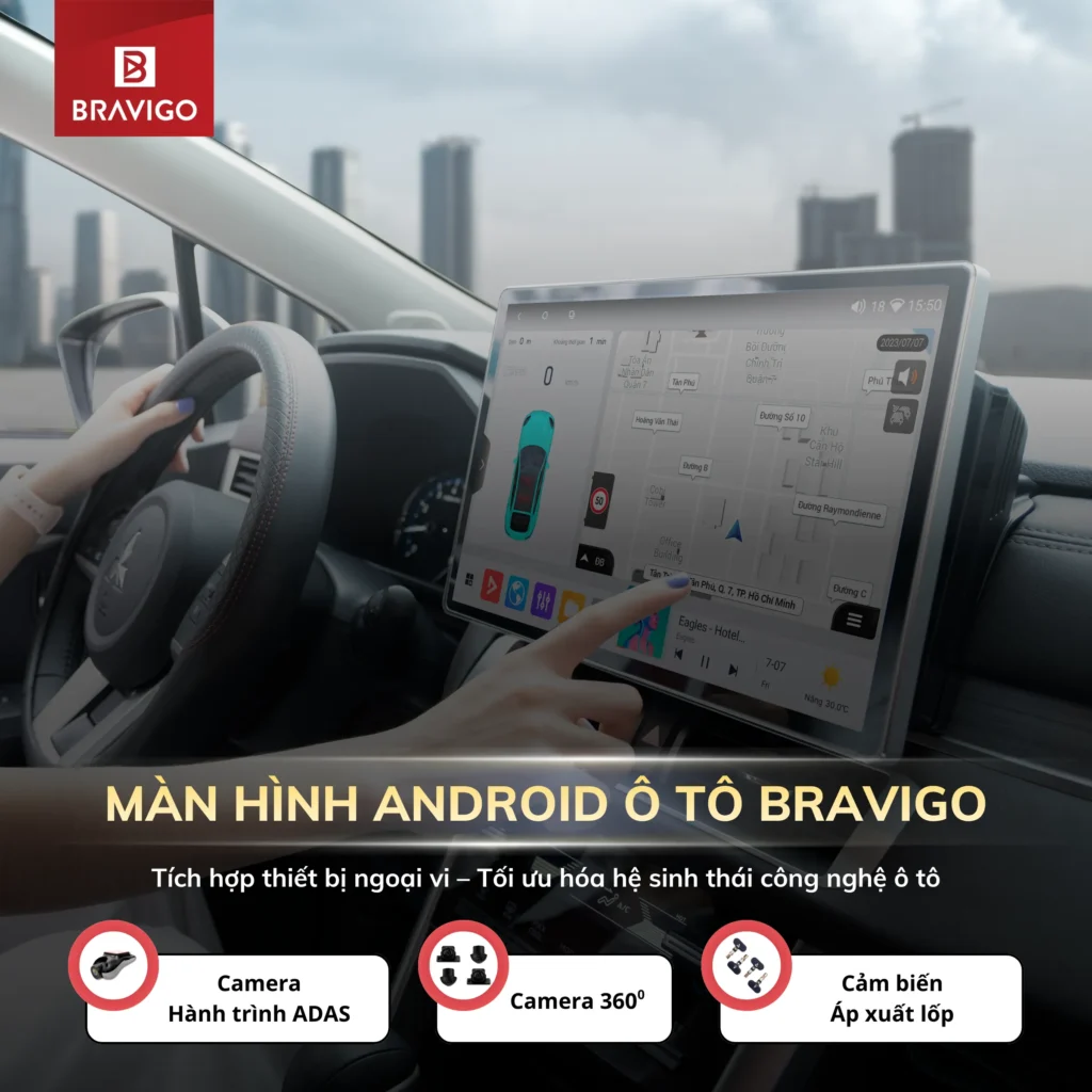 Màn hình Android ô tô Bravigo hỗ trợ các thiết bị ngoại vi