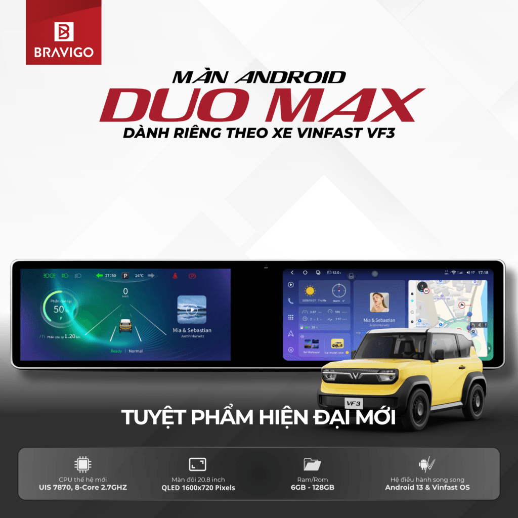 Tổng quan màn Android Bravigo Duo Max VF3