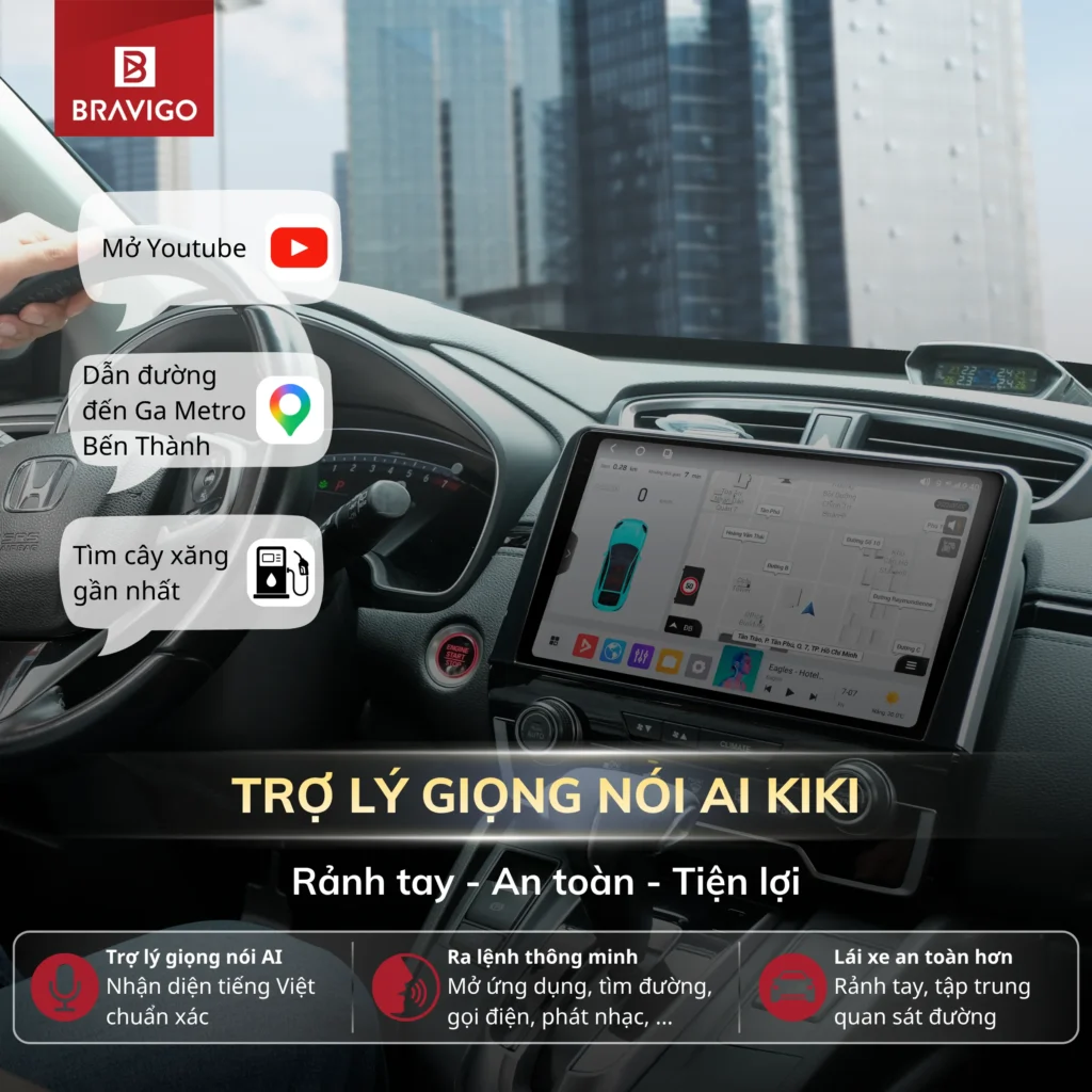 Trợ lý giọng nói Ai Kiki trên màn Android ô tô