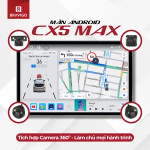 man hinh android bravigo cx5 max tich hop camera 360